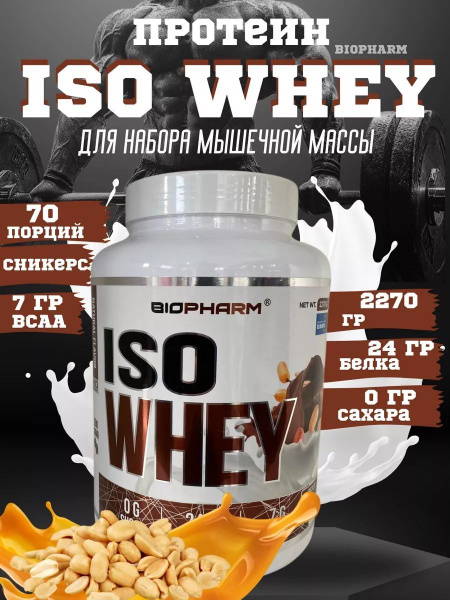 BIOPHARM Протеин сывороточный изолят 2270гр ISO WHEY купить на OZON по ...