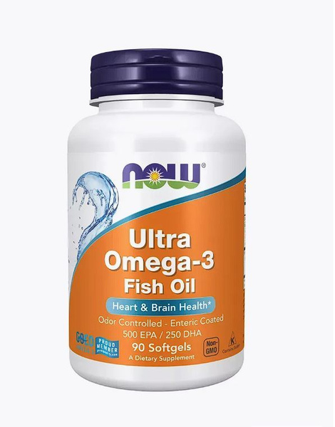 ULTRA OMEGA 3 NOW Fish Oil 90 sgles / Ультра омега 3 рыбий жир 90 ...