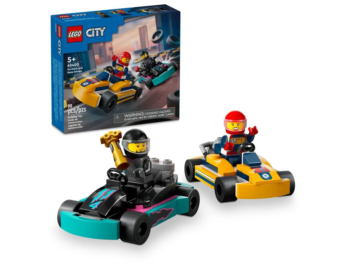 Конструктор LEGO City 60400 Картинг и гонщики - купить с доставкой по  выгодным ценам в интернет-магазине OZON (1405334885)