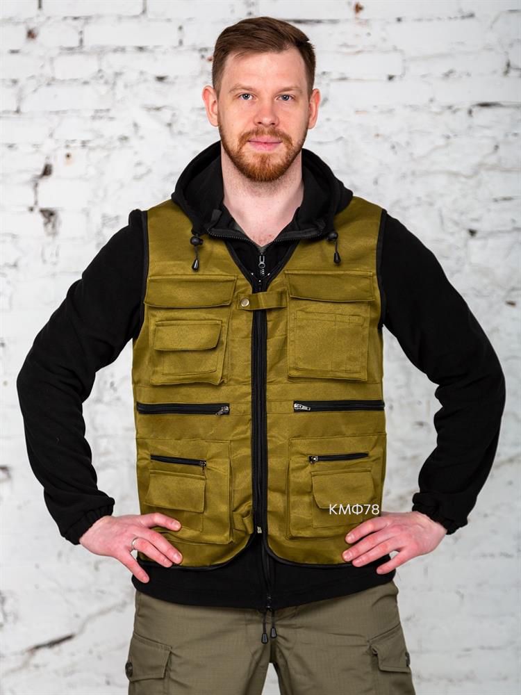 Жилет Алом Карго с карманами хаки