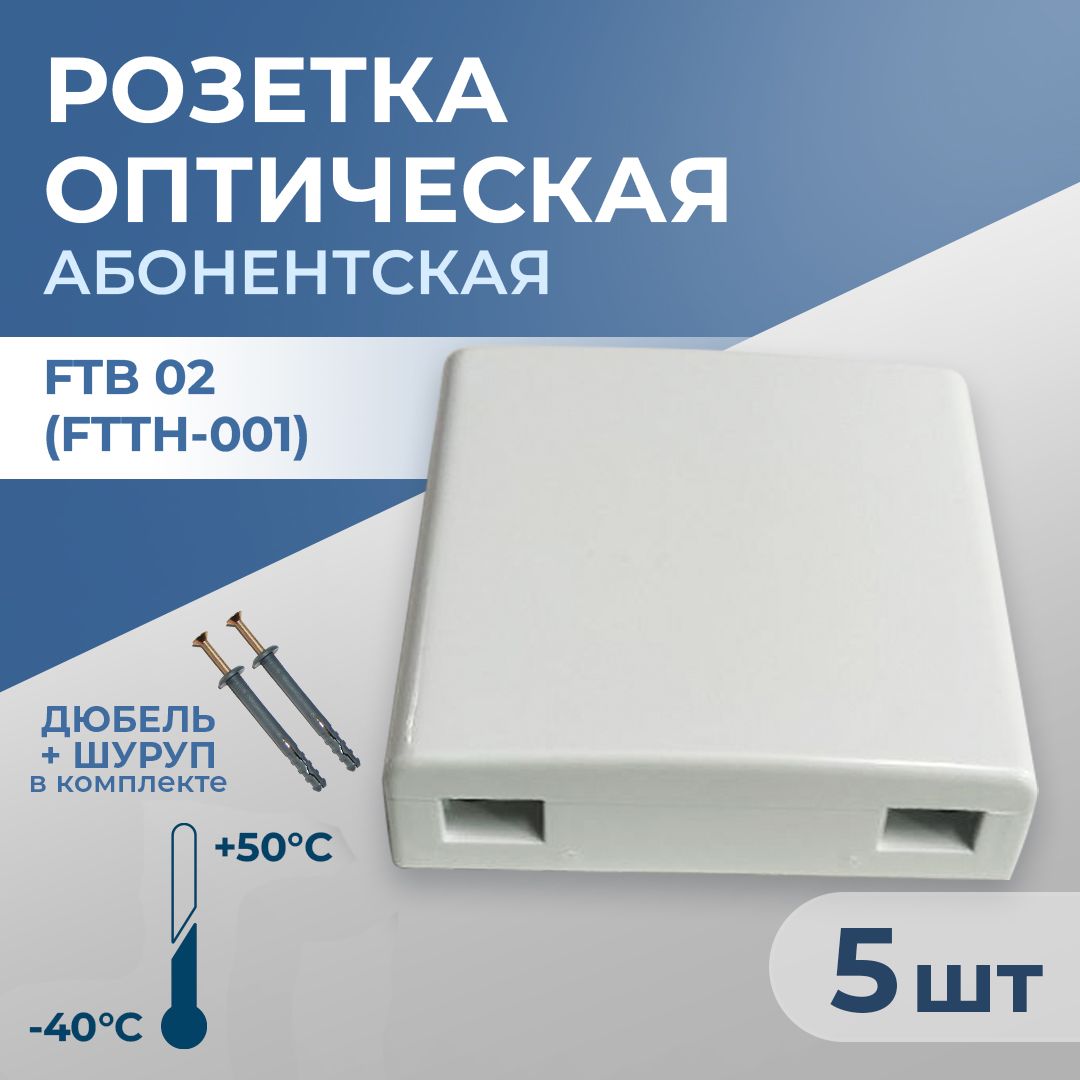 FTB02Розеткаоптическаяабонентская(FTTH-001)5шт