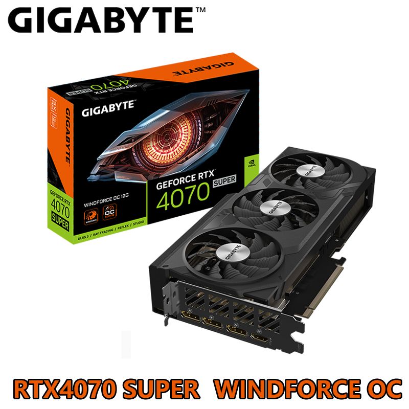 ВидеокартаGeForceRTX4070SUPERGIGABYTERTX4070SuperWINDFORCEOC12G12ГБ(GigabyteRTX4070SuperWindforceOC12G),LHR