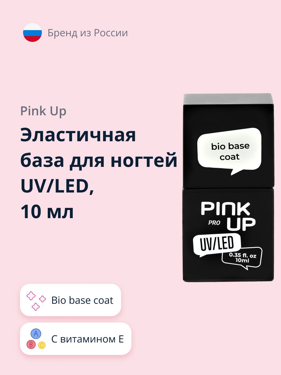 ЭластичнаябазадляногтейUV/LEDPINKUPPRObiobasecoatсвитаминами10мл