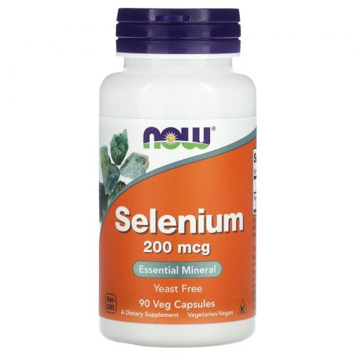 NOW Foods, Selenium, Селен, 200 мкг, 90 растительных капсул