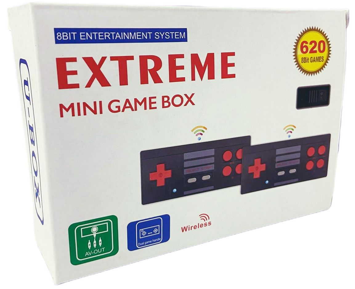 Игровая приставка 8bit Extreme Mini Game Box + 2 беспроводных джойстика +  620 встроенных игр