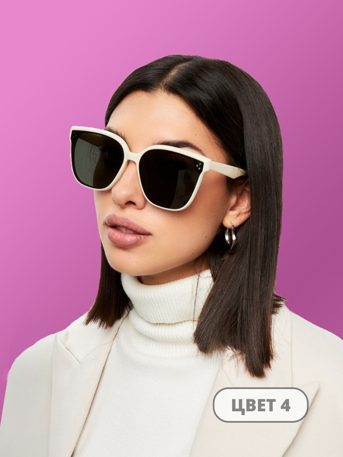 Солнцезащитные очки DORIZORI женские на любой тип лица TR6305 White модель 23 цвет 4