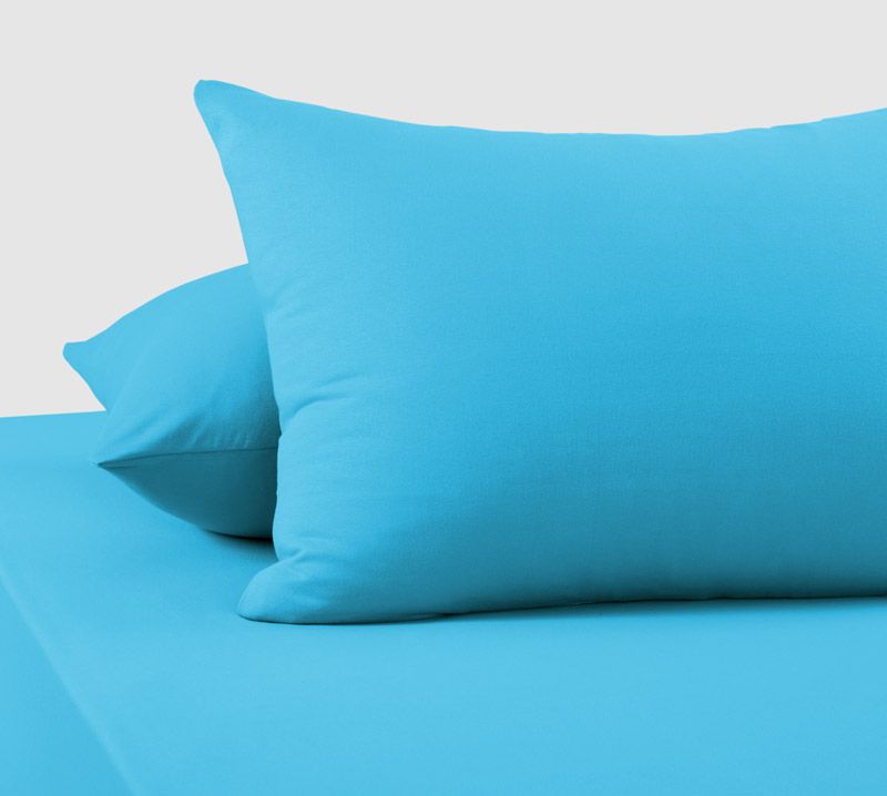 Наволочки 50х70, 2 шт., трикотаж, хлопок 100%, голубой