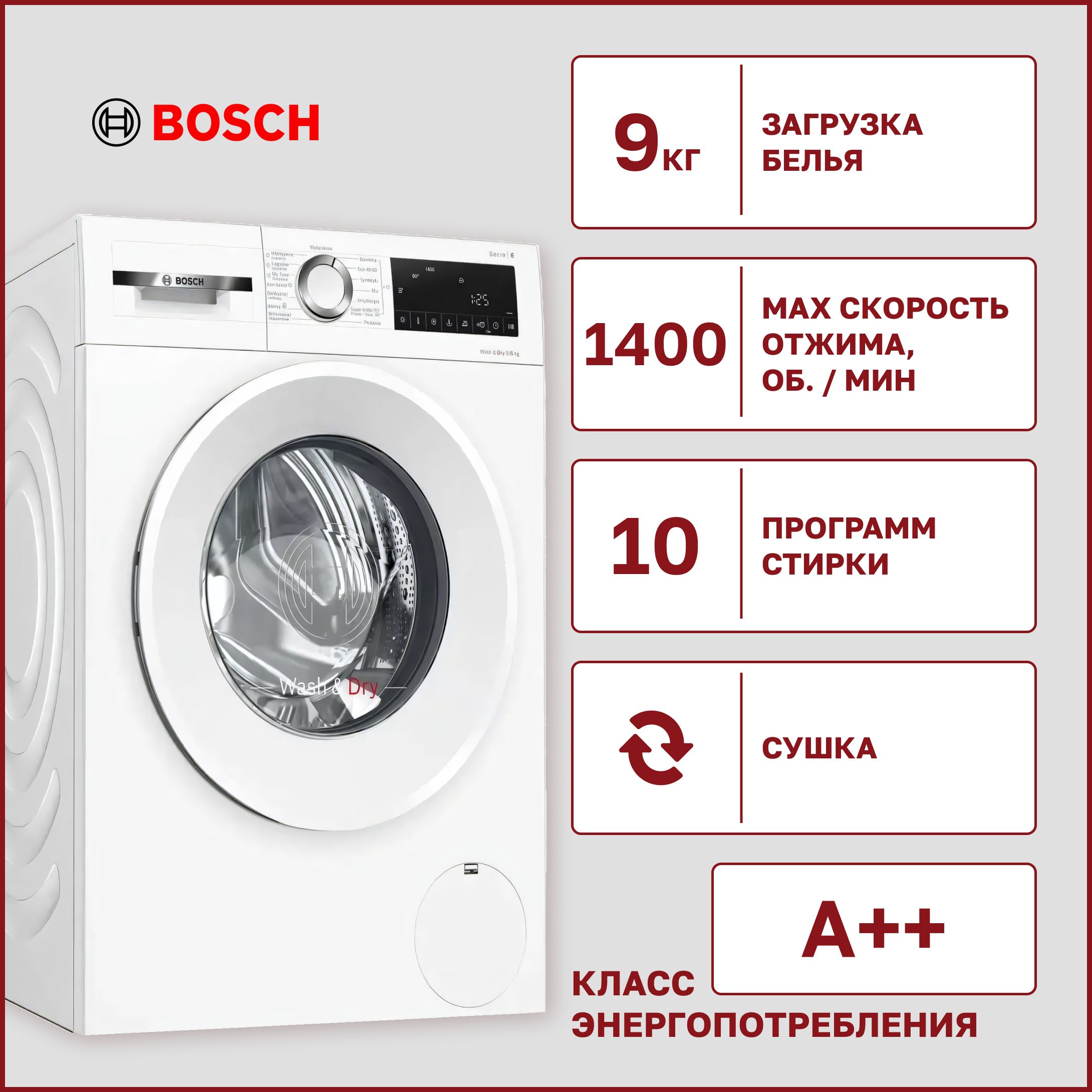 Стиральная машина Bosch WNA 14405PL, белый - купить по выгодной цене в  интернет-магазине OZON (1442688784)