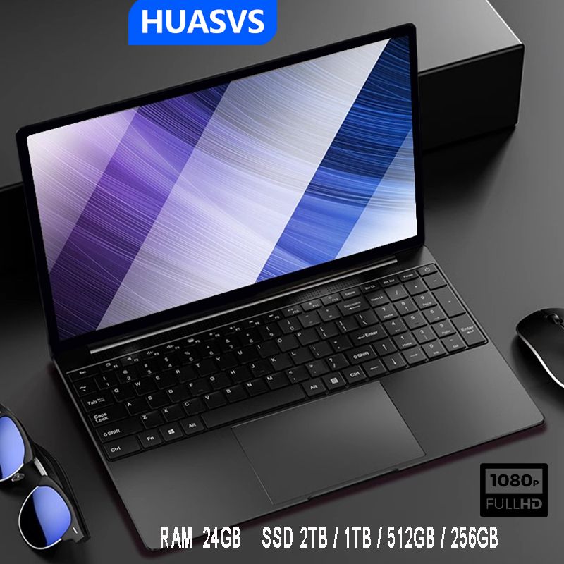 HUASVS H88 Игровой ноутбук 15.6", Intel Celeron N5095, RAM 24 ГБ, SSD, Intel HD Graphics 620, Windows Pro, черный, Русская раскладка