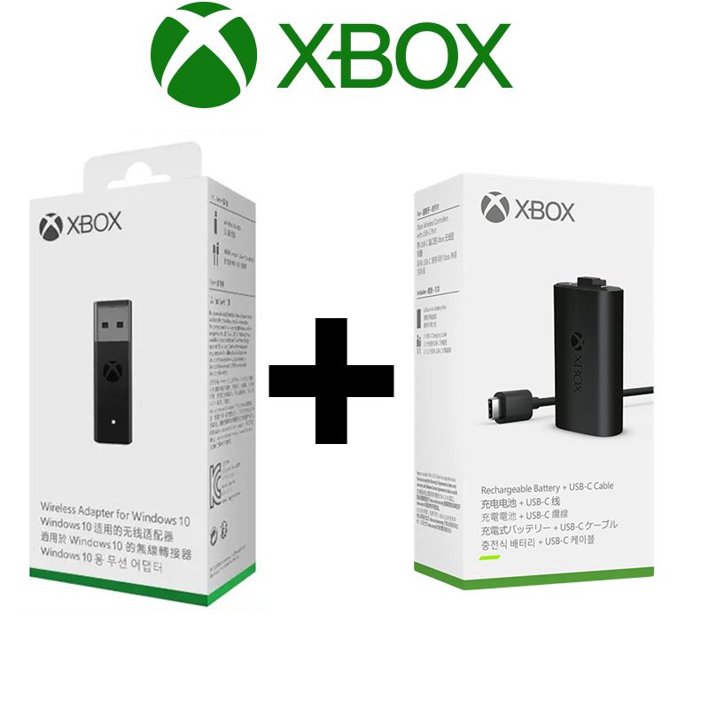 ОригинальныйаккумуляторXbox+кабельUSB-C+беспроводнойприемник2-гопоколениядлягеймпадаMicrosoftXboxSeriesS/X