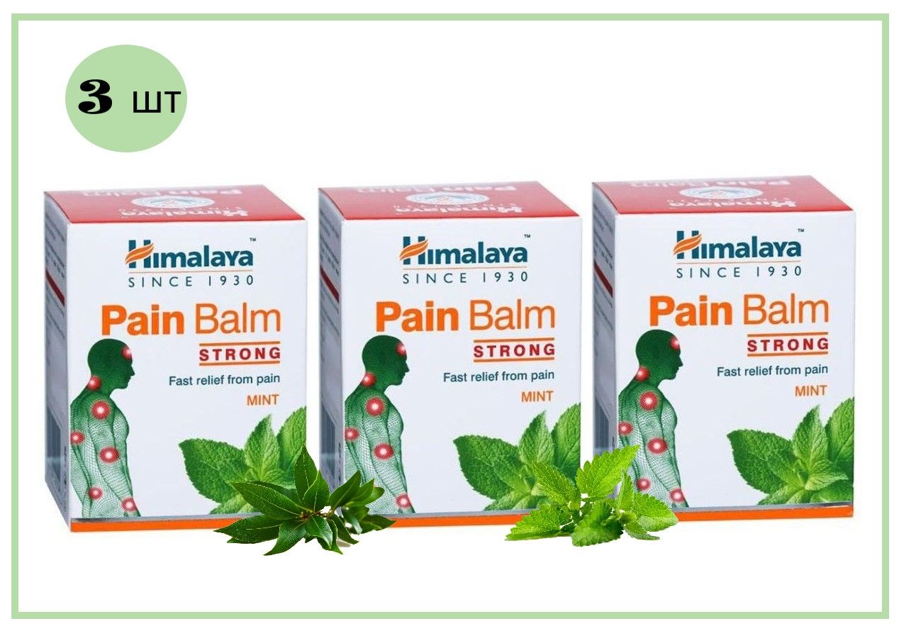 Himalaya PAIN BALM Strong Болеутоляющий бальзам ПЕЙН (ПЭЙН) БАЛМ Хималая, 10 г - 3 шт