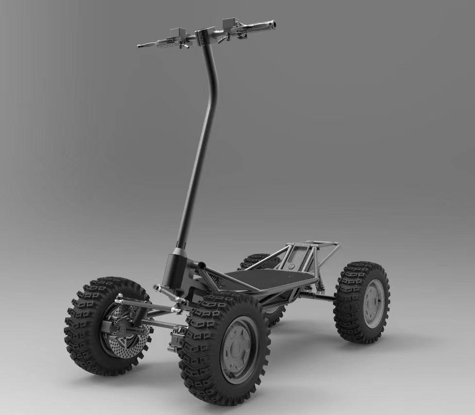 ЭлектросамокатAll-terrainelectricscooter,черныйматовый
