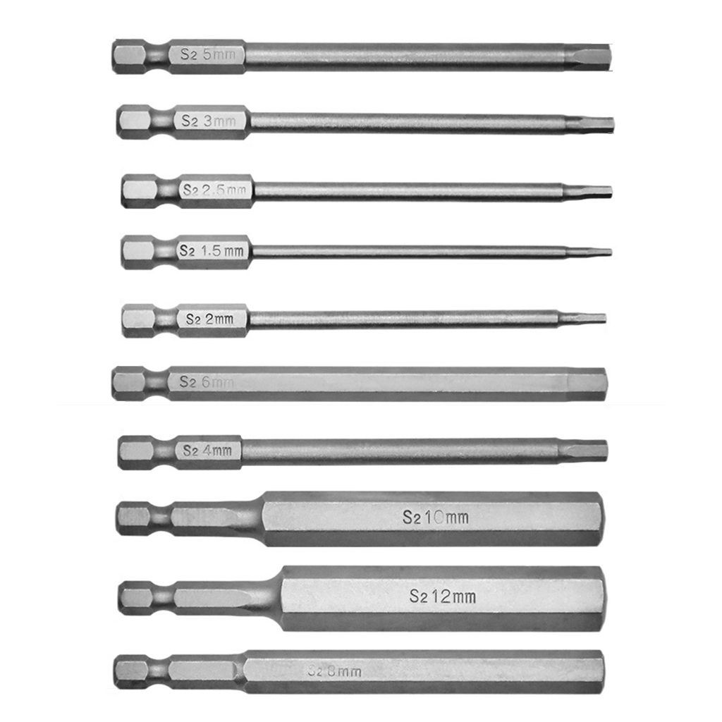 8/10шт.1/4"шестигранныйключ,шестигранныйотвертка,торцевыенасадки1,5-12мм,набормагнитныхбит,длина100мм