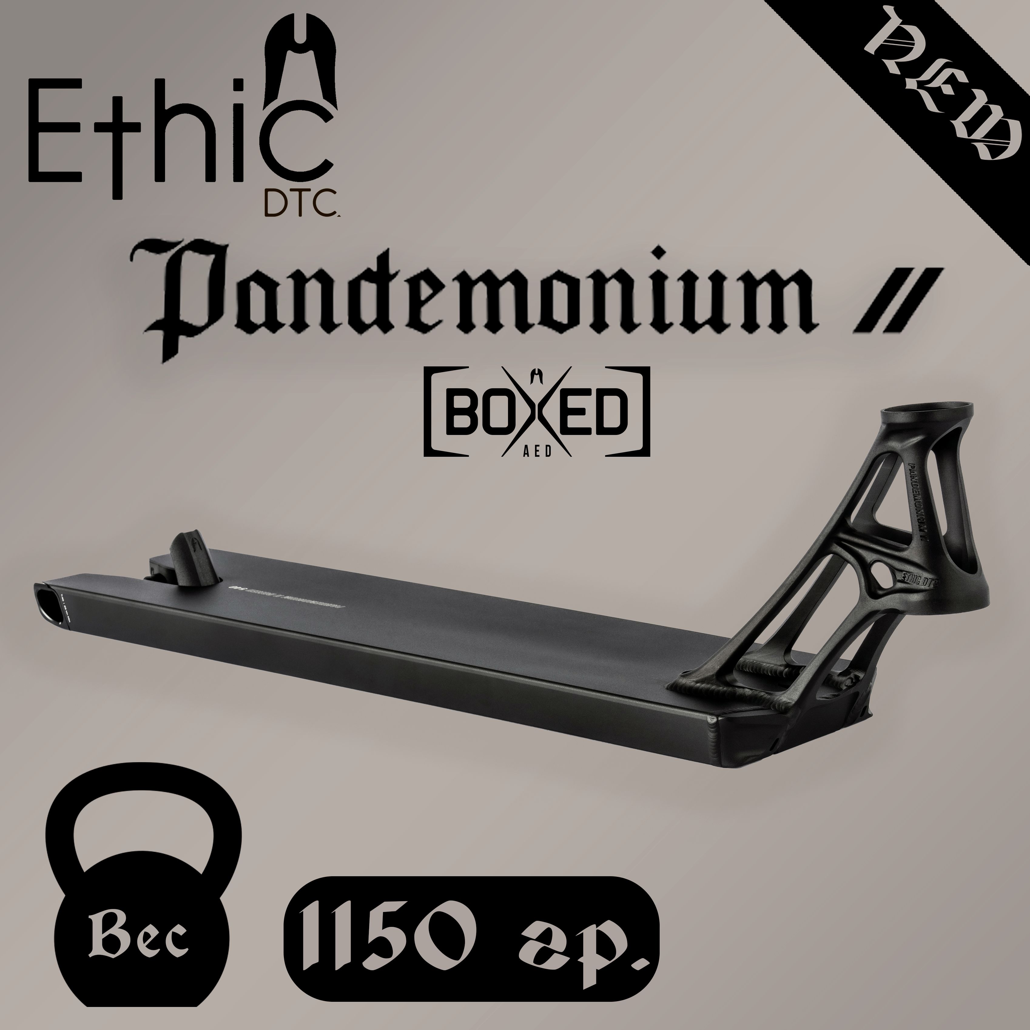 Дека Ethic Pandemonium V2 Boxed 500 black (черный) / легкая / прочная /