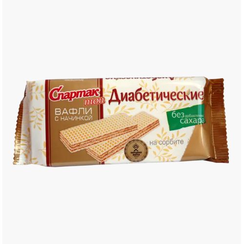 Вафли диабетические на сорбите 12 пачек по 72гр. в упаковке, Спартак ТОП, Республика Беларусь