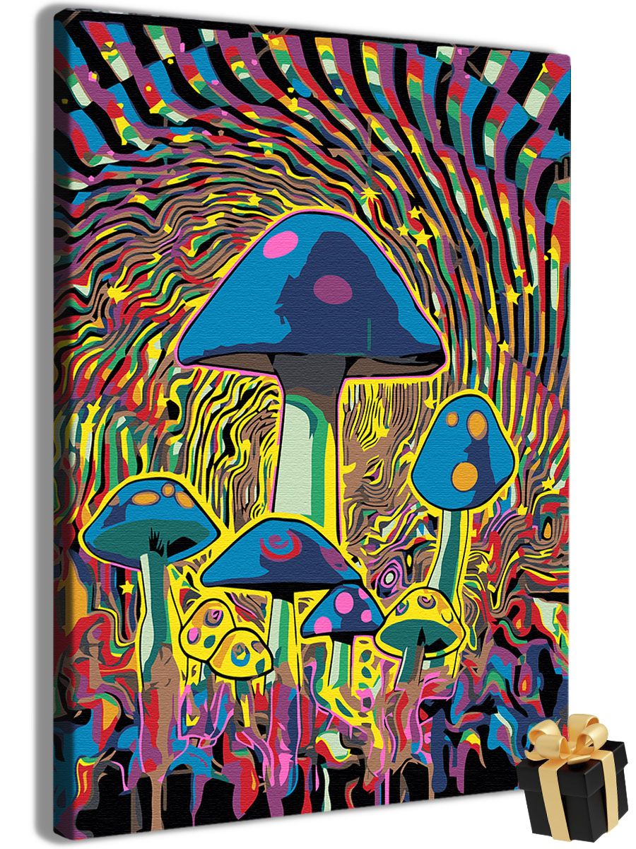 Картина по номерам Грибы психоделические / Mushrooms psychedelic холст на  подрамнике 40*60 - купить с доставкой по выгодным ценам в интернет-магазине  OZON (663082815)