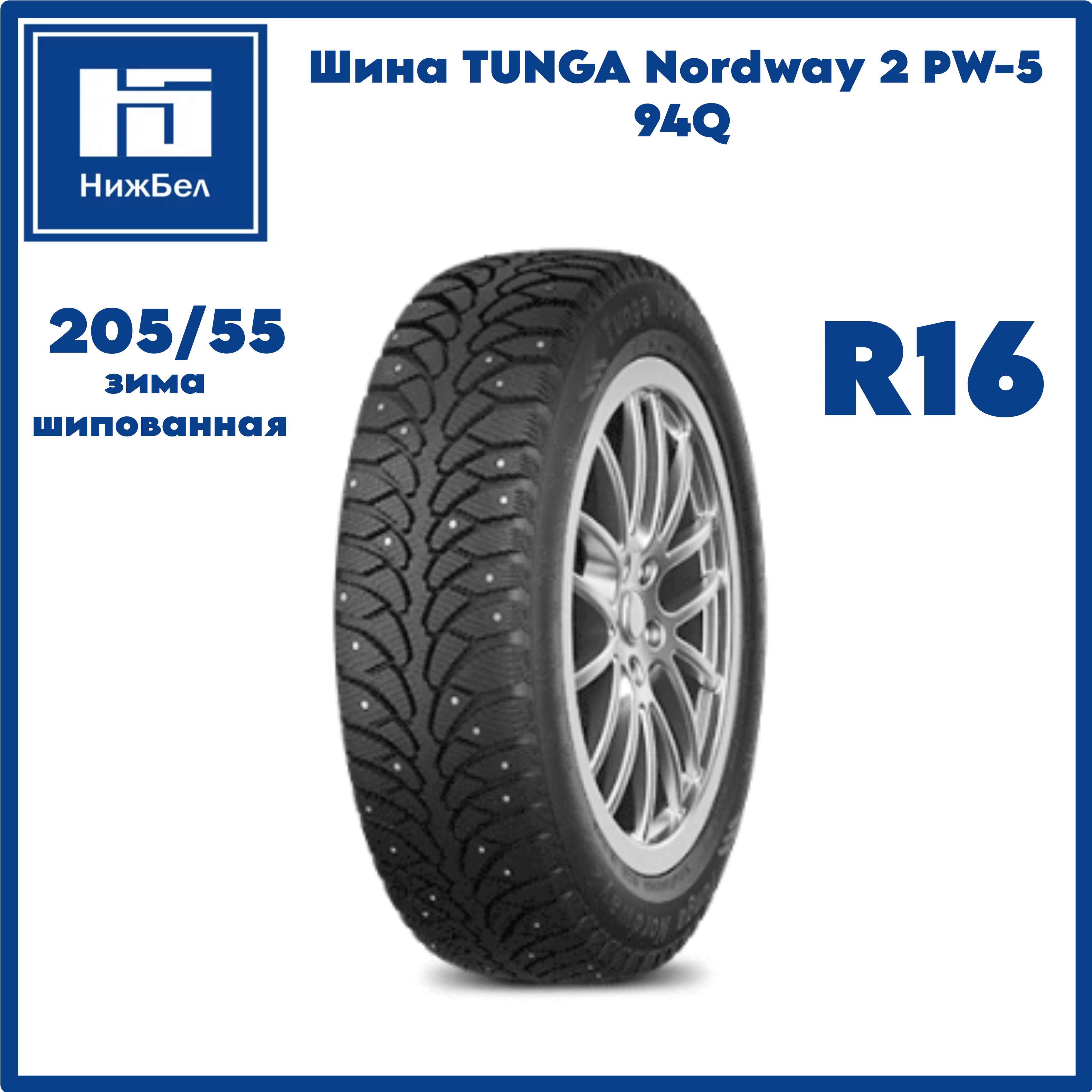 TungaNordway2Шинызимние205/55R1694QШипованные