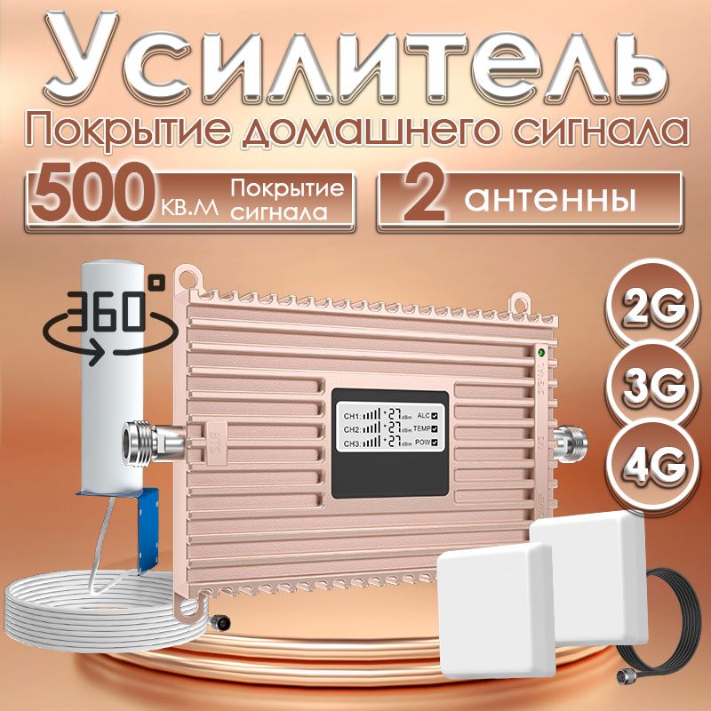 Усилительсигналасотовойсвязи2G3G4G90018002100МГцдо500кв.м