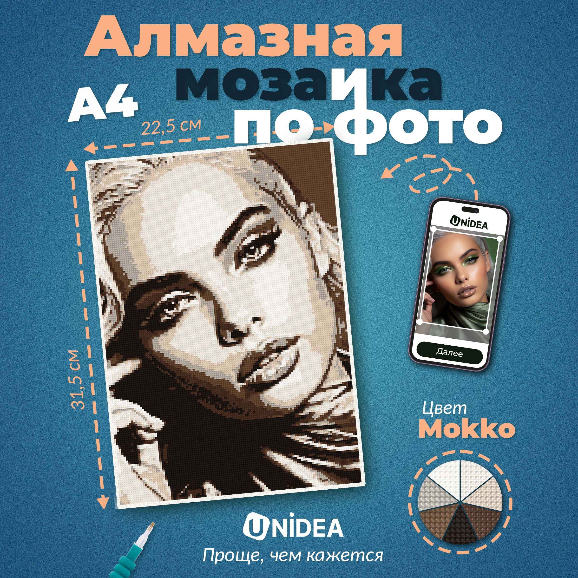 UNIDEA Алмазная мозаика по фотографии А4 MOKKO