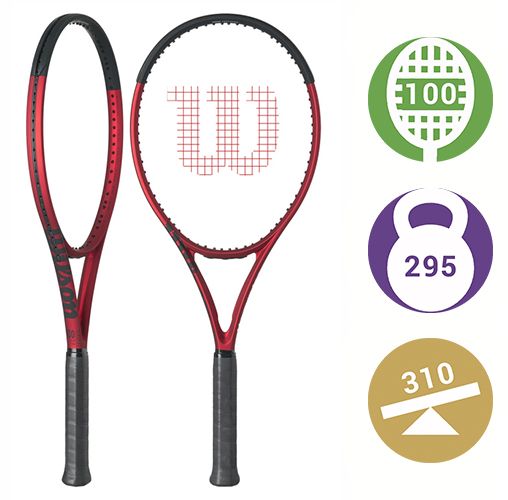 Ракетка для тенниса Wilson clash 100 v2 295гр Размер ручки - 3