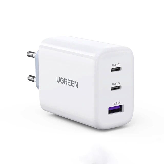 СетевоезарядноеустройствоUgreenUSB-A2USB-C,65W,белый