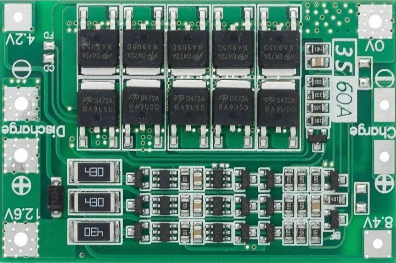 BMSплата3s60Aустройстводлялитий-ионныхаккумуляторовсзащитойибалансировкой