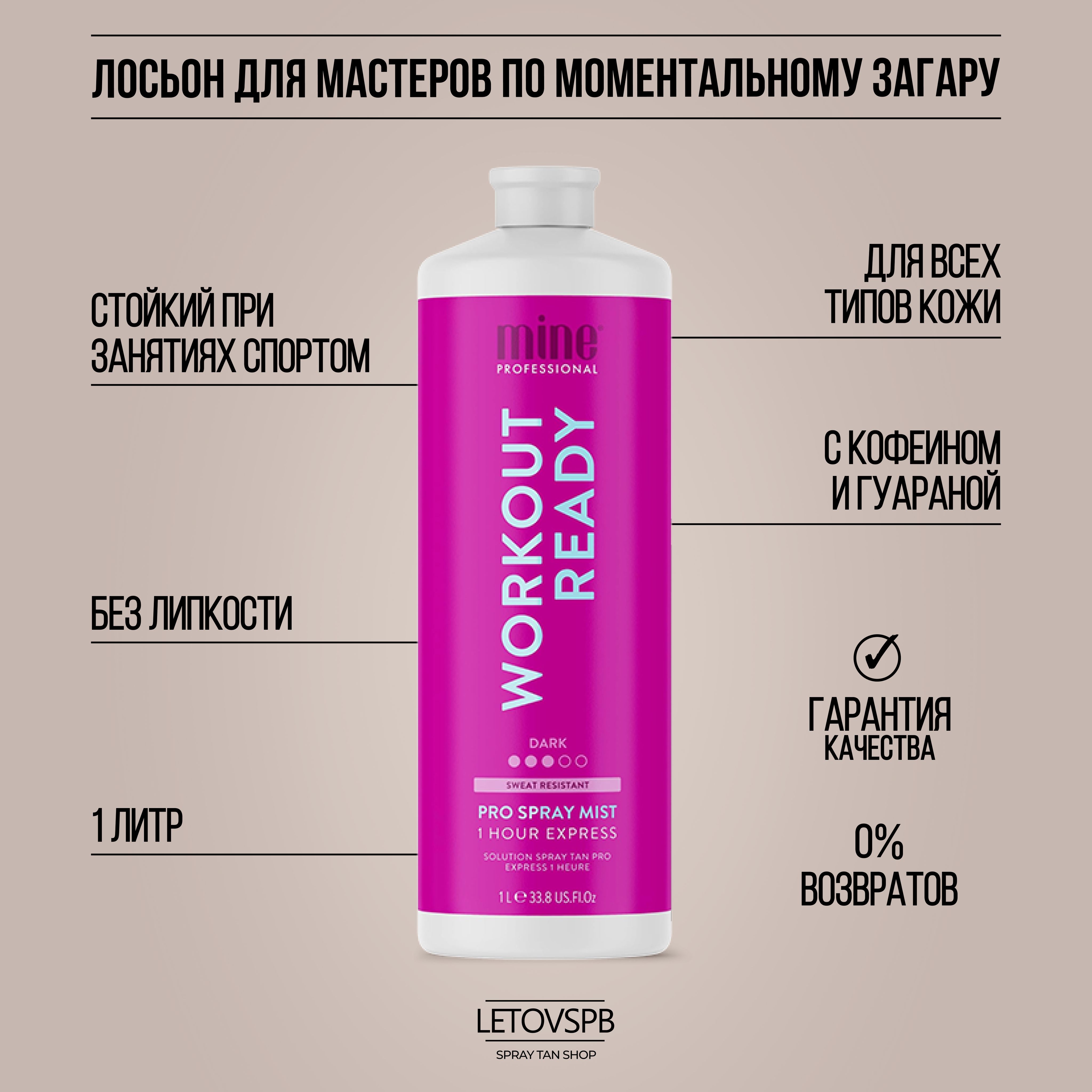 MineTan Лосьон для моментального загара Workout Ready Pro Spray Mist