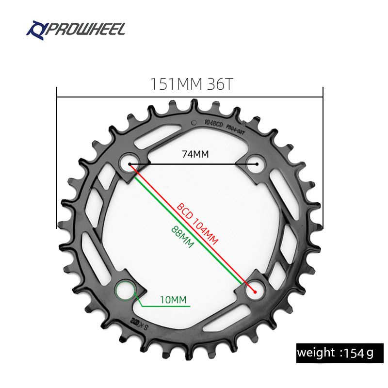 Prowheel104BCDгорныйвелосипедузкаяширокаязвездочка40TцепноеколесоMTBвелосипеднаязвездочказубчатаяпластинадеталикривошипа