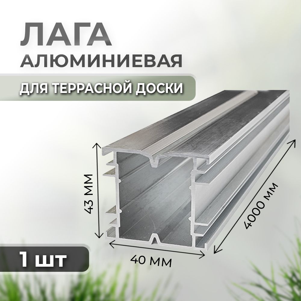 Лага алюминиевая Unodeck 40х43х4000