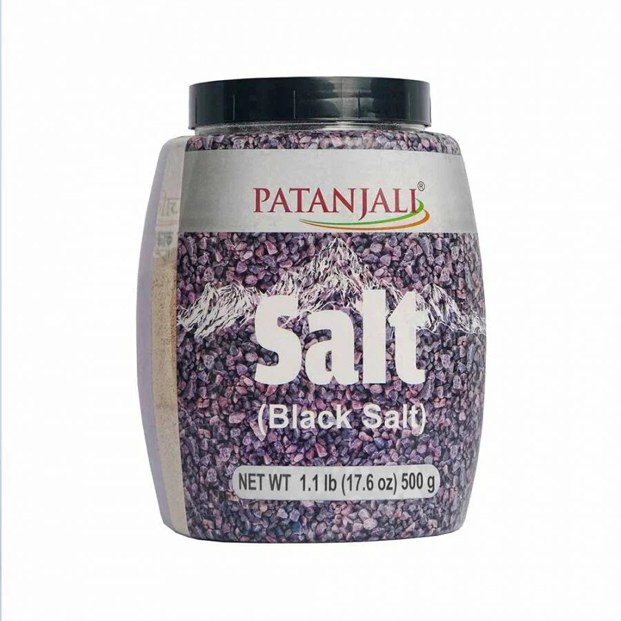 Гималайская черная пищевая соль Black Salt Kala Namak, PATANJALI Патанджали, 500 г, Индия