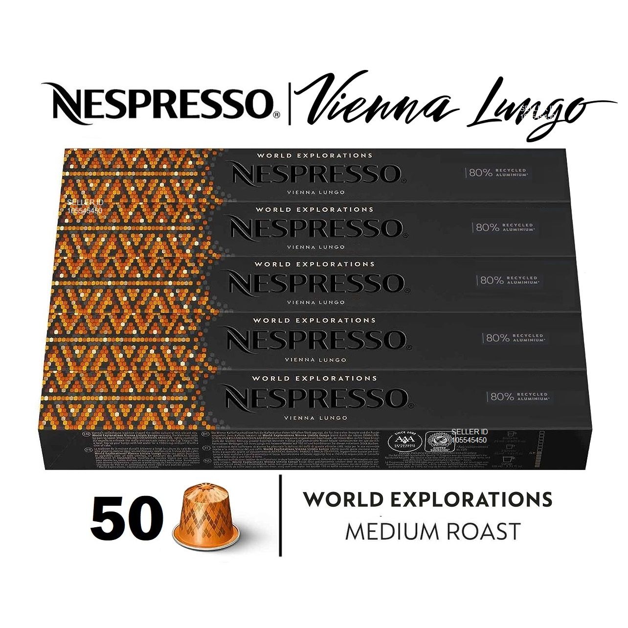 Набор кофе Nespresso VIENNA LUNGO, 50 капсул (5 упаковок)