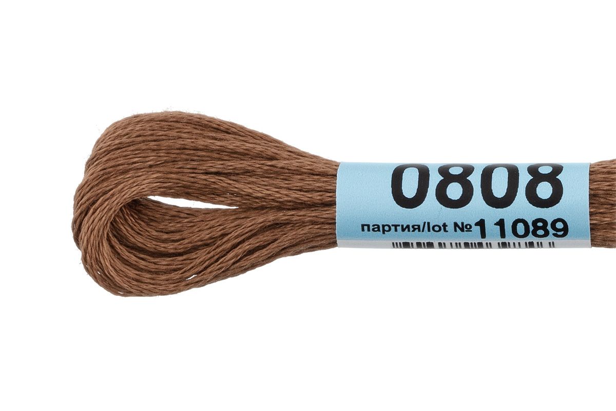 Мулине GAMMA нитки для вышивания 4 шт. по 8 м., 0808 коричневый