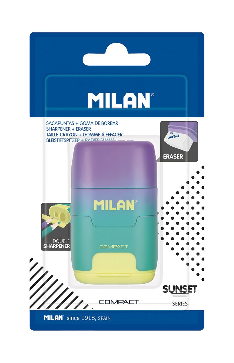 MILAN COMPACT точилка-ластик Sunset, Бирюзовый цвет, BYM10424