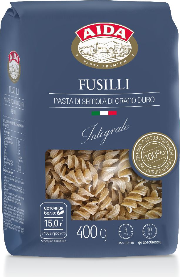 Макароны Aida Fusilli Спираль, цельнозерновые, 400 г купить на OZON по ...