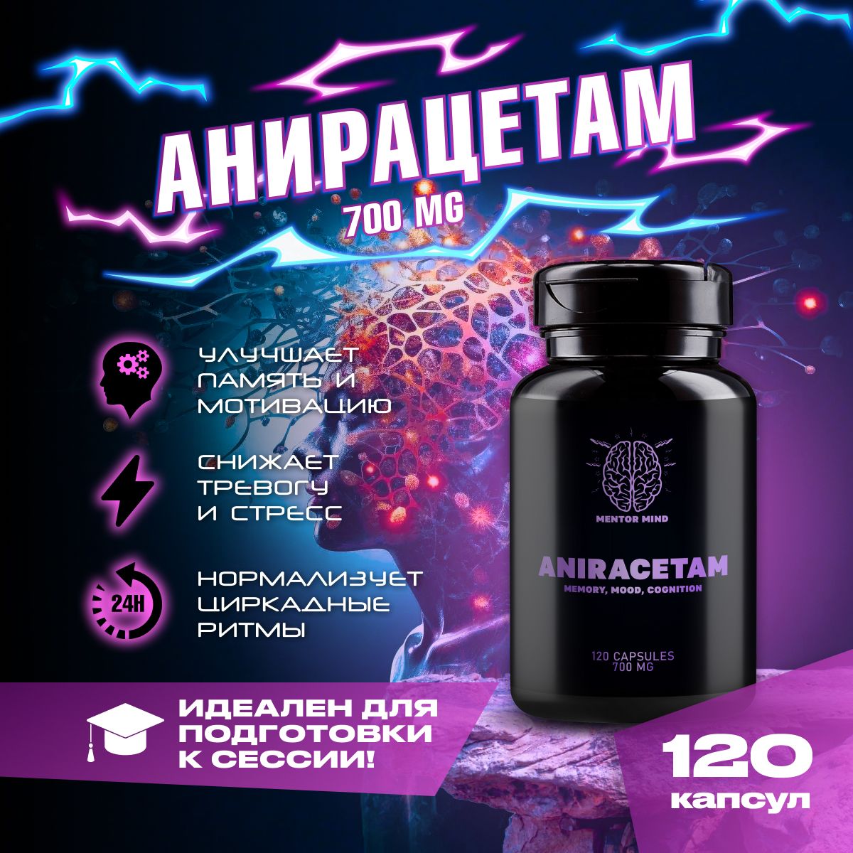 Aniracetam Анирацетам 120 капсул 700 мг