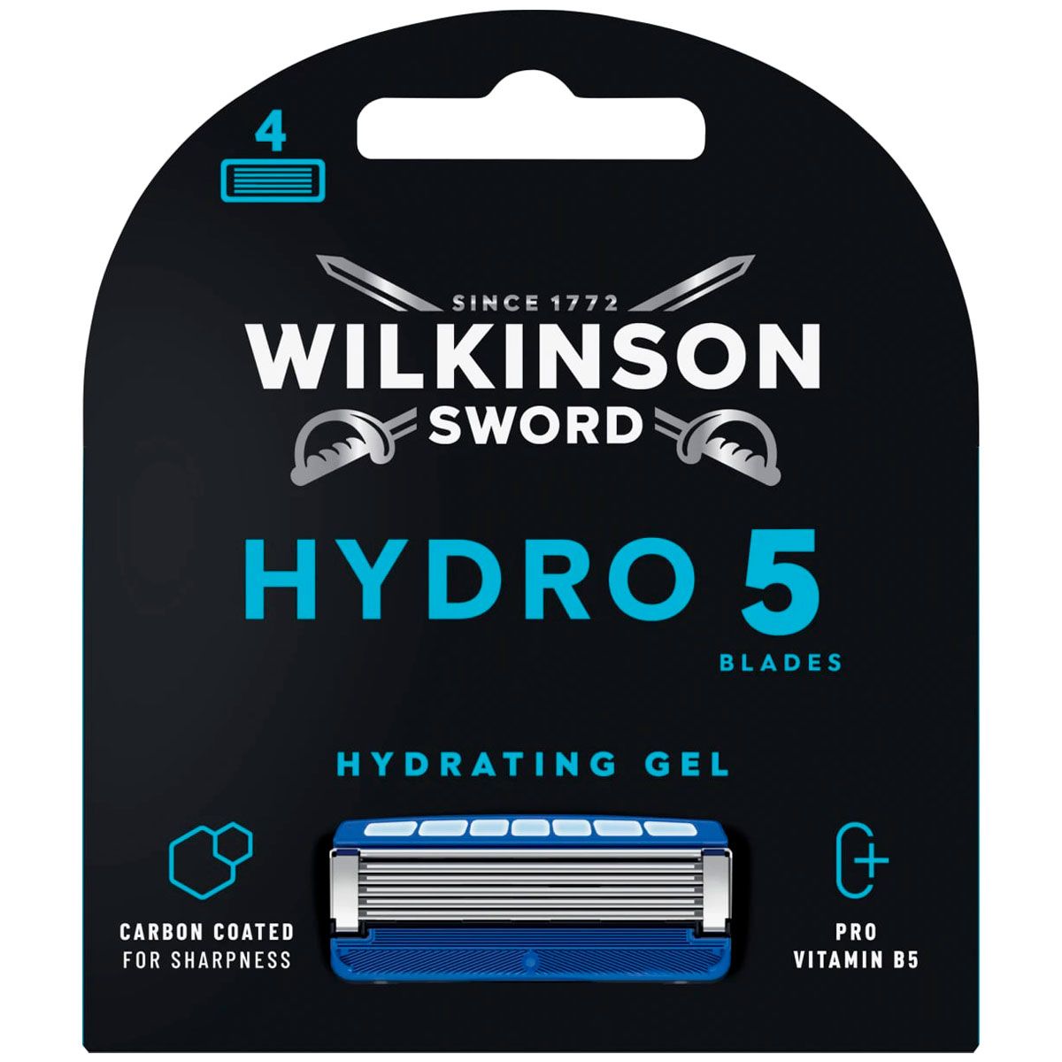 Wilkinson Sword Сменные кассеты HYDRO5 (4 шт.), 5 лезвий, механизм "флип-триммер", гелевая увл.полоска