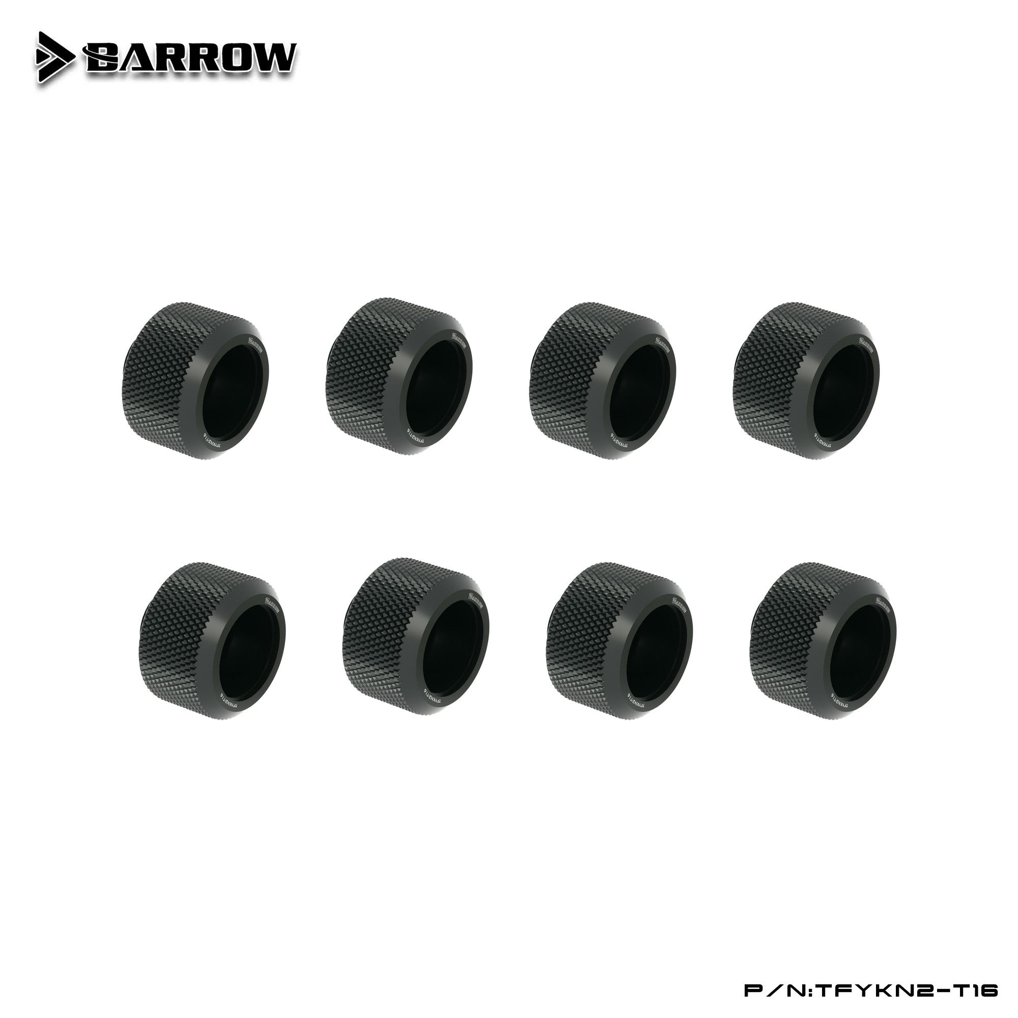 Комплект компрессионных фитинг Barrow Choice Multicolor Compression Fitting - 16mm OD Rigid Tubing 8PCS TFYKN2-T16 - Black