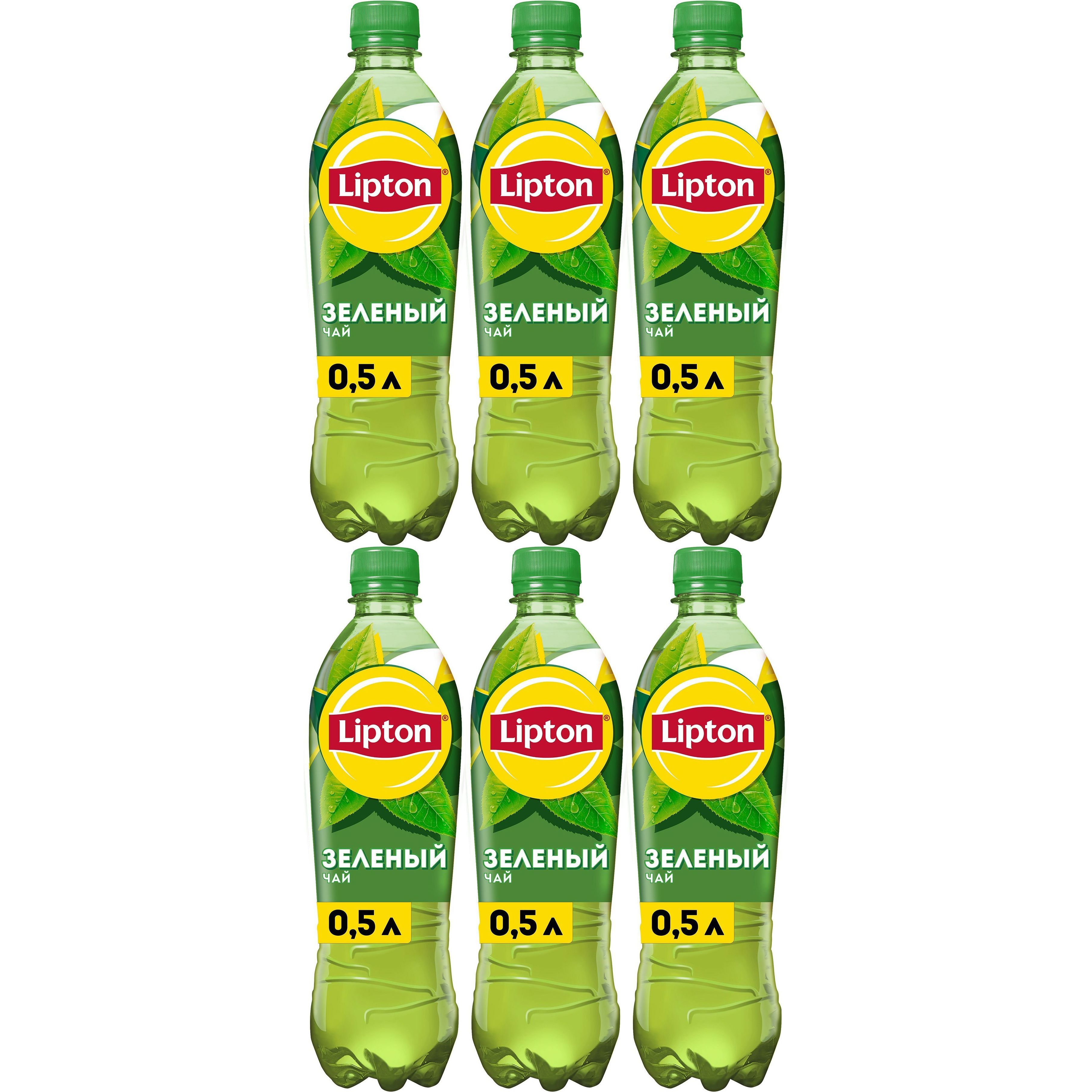 Холодный чай Lipton зеленый 500 мл, набор: 6 штук