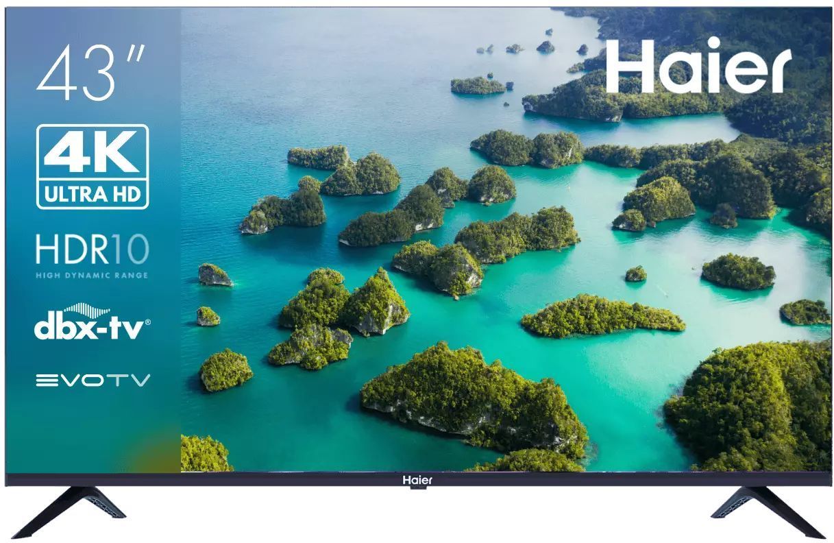 Haier Телевизор DH1VYKD00RU 43" 4K UHD, черный