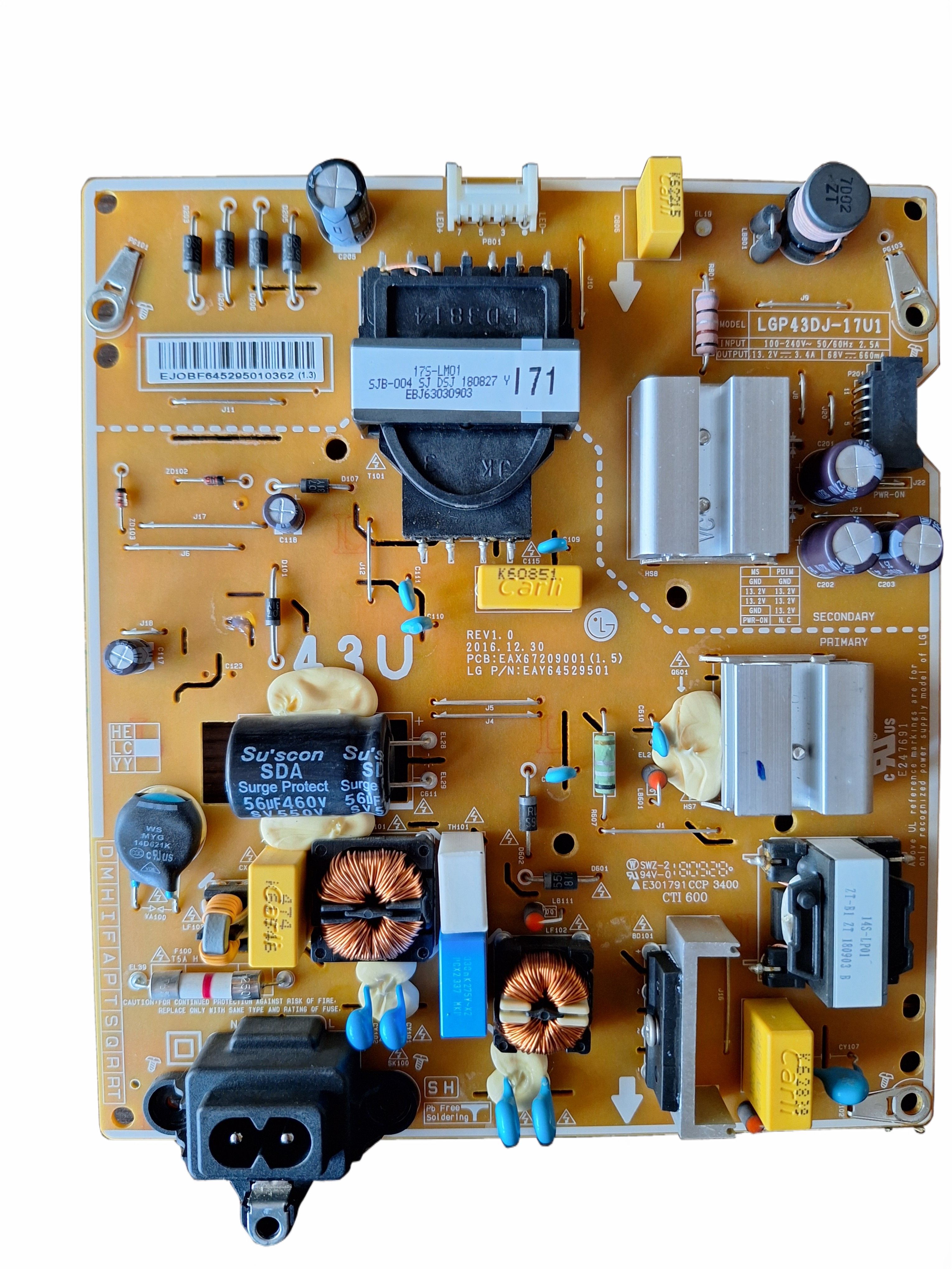 БлокпитанияEAX67209001(1.5)длятелевизораLG43UK6450PLC43UK6390PLG43UK6200PLA43UM7090PLA43UK6300PLB43UJ630V43UJ639V