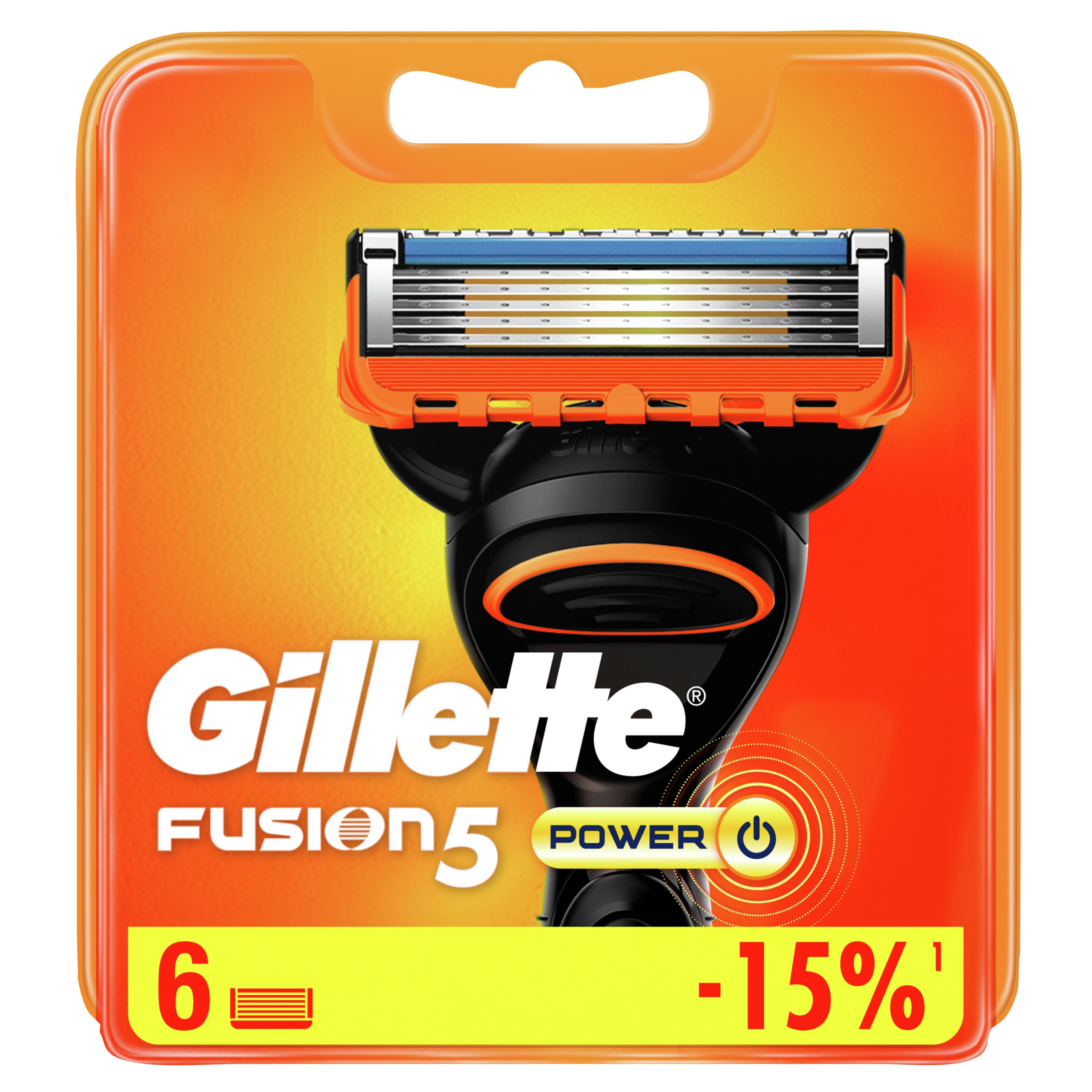 СменныекассетыдлябритьяGilletteFusion5Power6шт