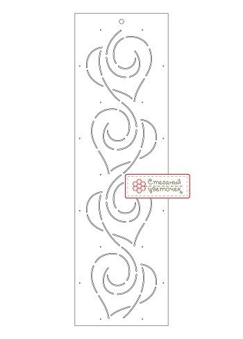 Шаблон для стежки "Сердечки - 2" большой (арт. T15)