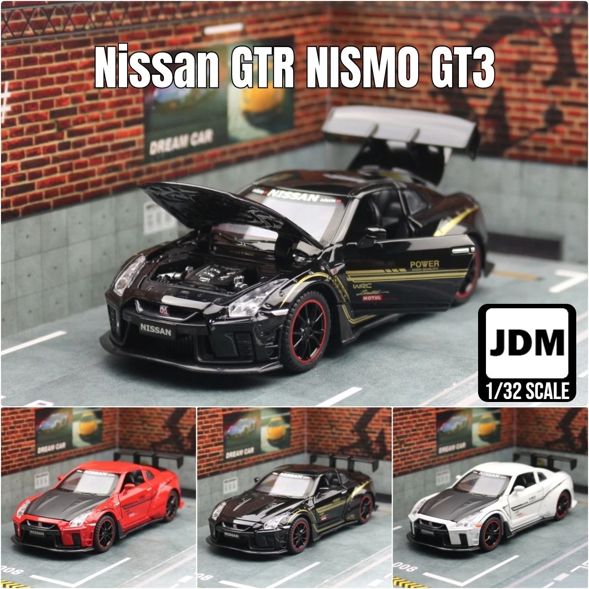 DIECASTCAR1/32КоллекционнаяметаллическаямашинаNissanGTRR35NismoGT3JDMИгрушечнаямашина