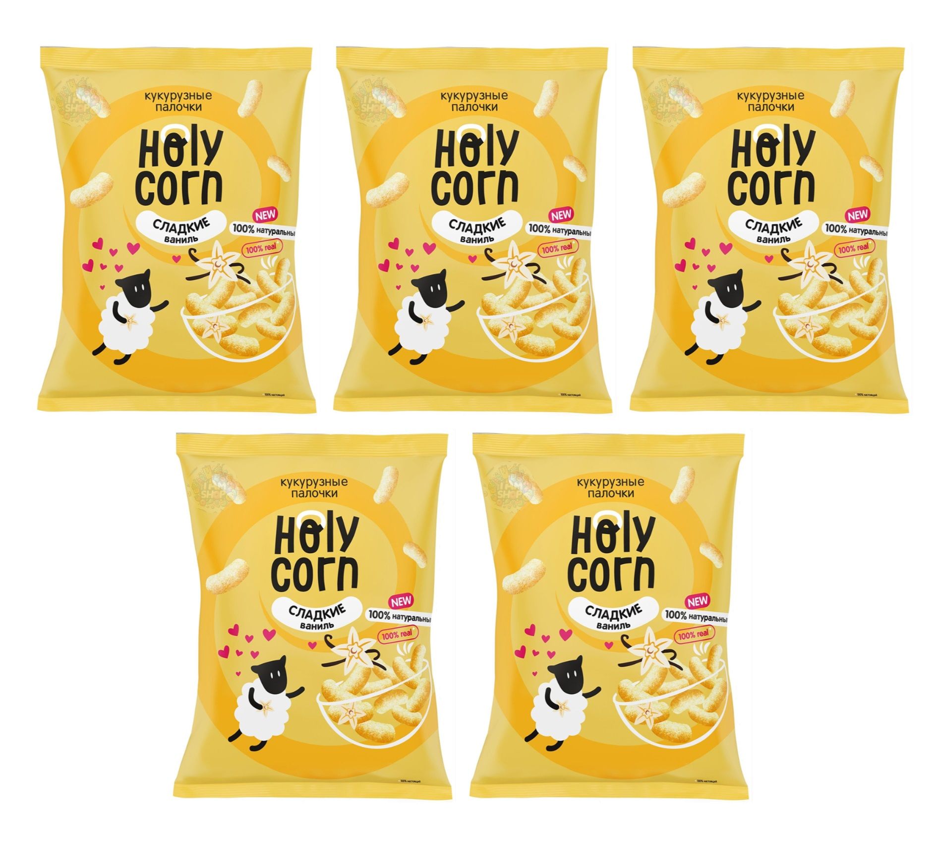 Палочки кукурузные сладкие Holy Corn 5 уп по 50 г, Россия