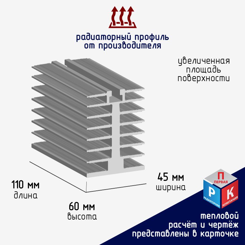 Профиль силовой алюминиевый Радиатор охлаждения Теплоотвод
