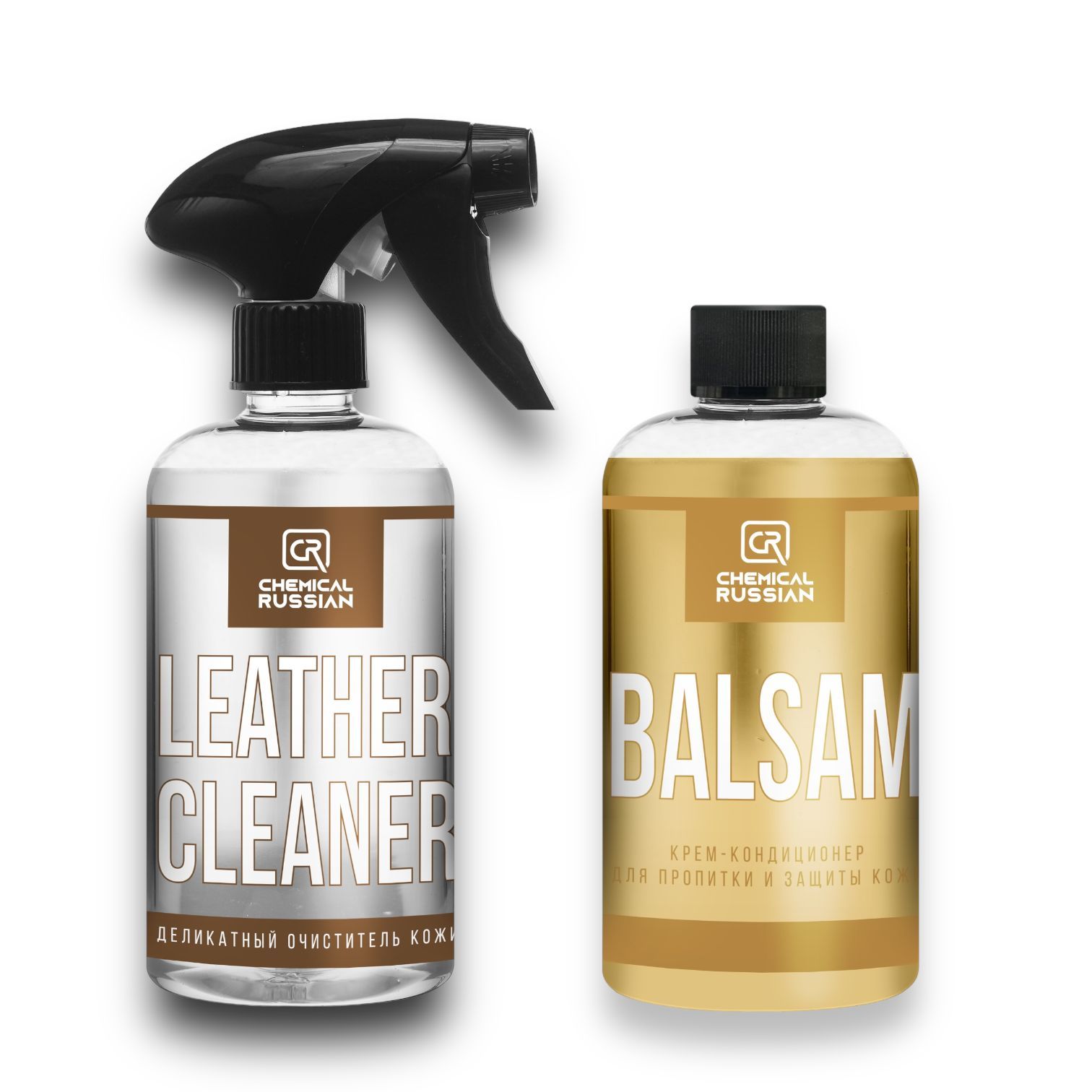 Очиститель кожи салона автомобиля - Leather Cleaner + Balsam - комплект с бальзамом, 500+ 500 мл, Chemical Russian