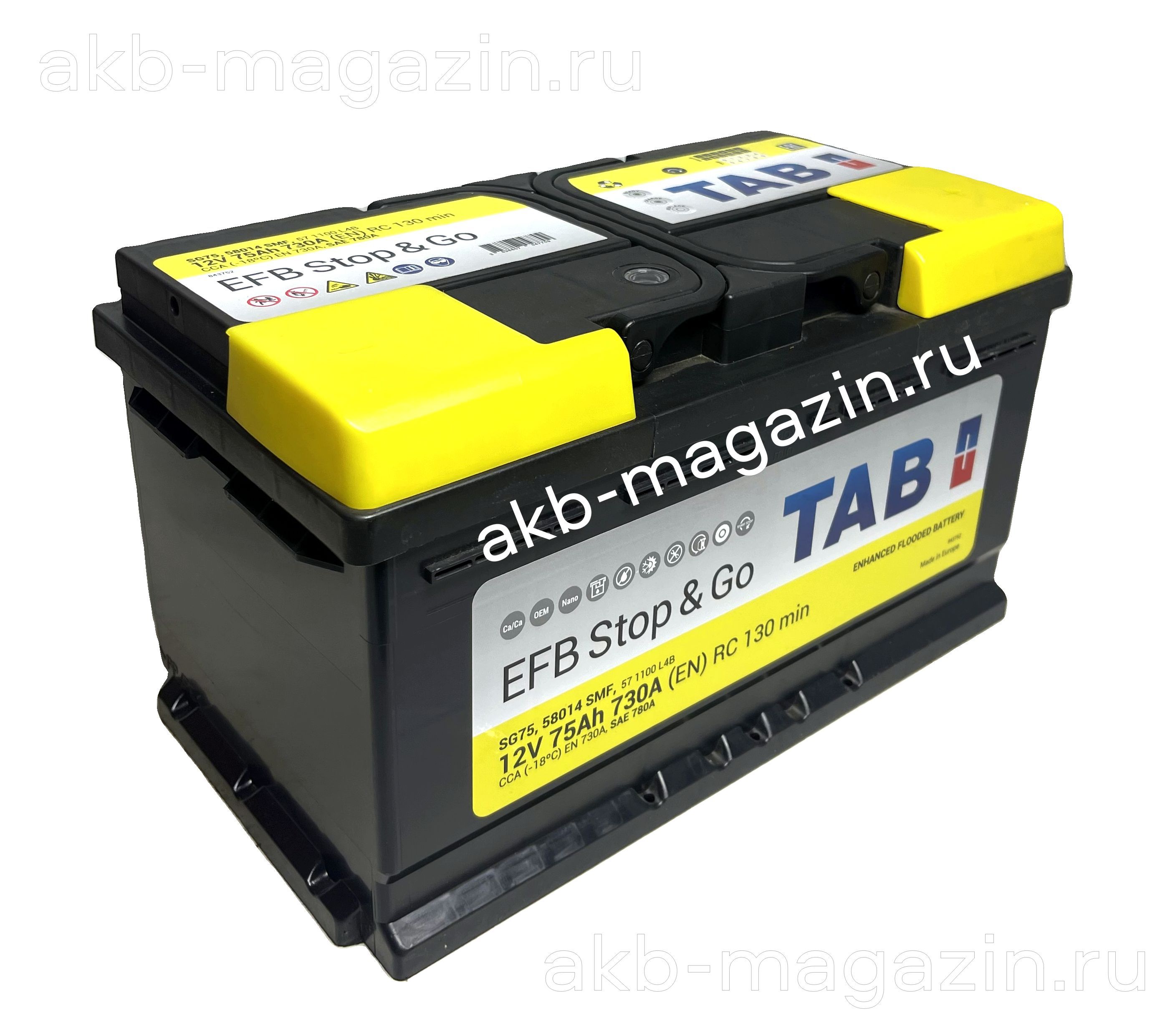 TAB BATTERIES Аккумулятор автомобильный, 75 А•ч, Обратная (-/+) полярность