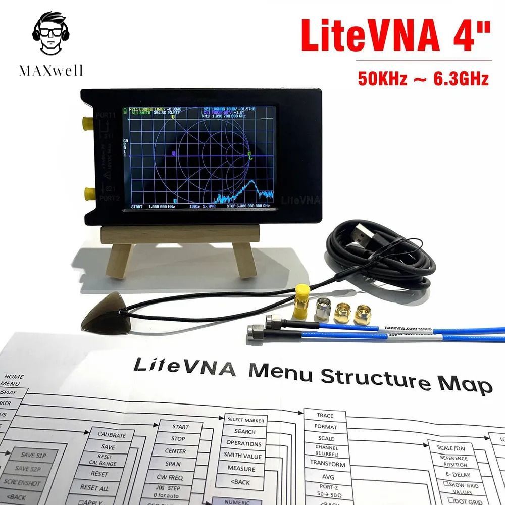 ВекторныйсетевойанализаторLiteVNA-6450кГц-63ГГц4-дюймовыйсенсорныйэкран