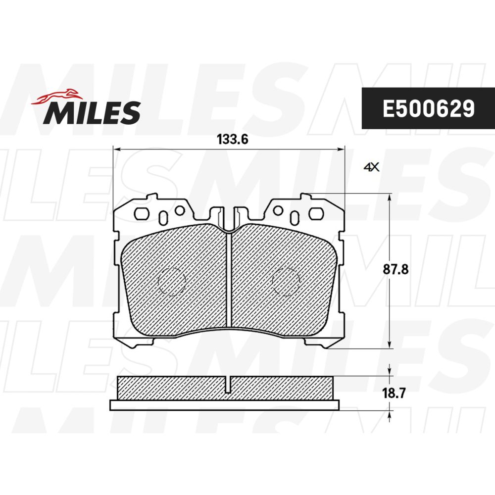 Колодки тормозные Lexus LS460 передние MILES PRO MILES E500629, oem 044650W110