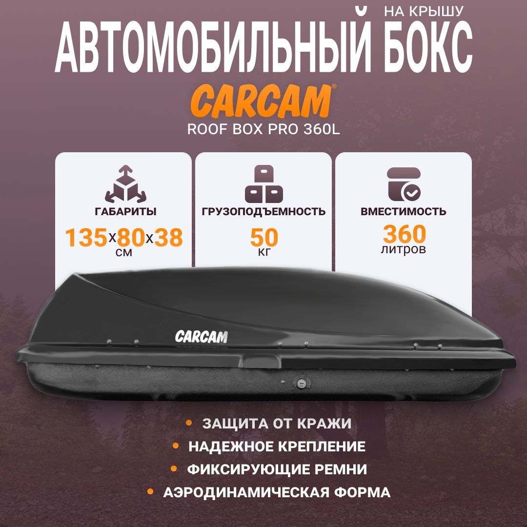 АвтомобильныйбокснакрышуCARCAMROOFBOXPRO360L